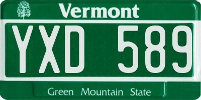 VT license plate YXD589