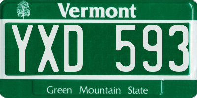 VT license plate YXD593
