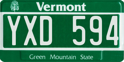 VT license plate YXD594