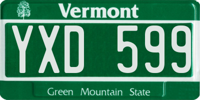 VT license plate YXD599