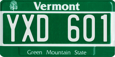 VT license plate YXD601