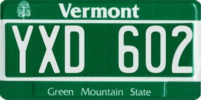 VT license plate YXD602