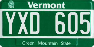 VT license plate YXD605