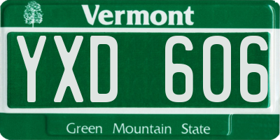 VT license plate YXD606