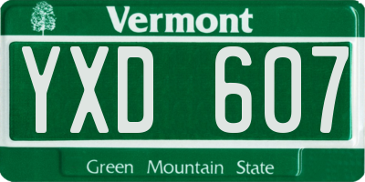 VT license plate YXD607