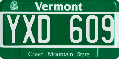 VT license plate YXD609