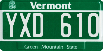 VT license plate YXD610