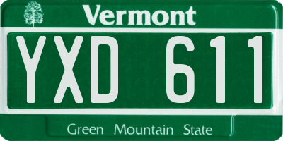 VT license plate YXD611