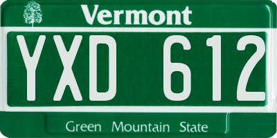 VT license plate YXD612