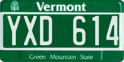 VT license plate YXD614