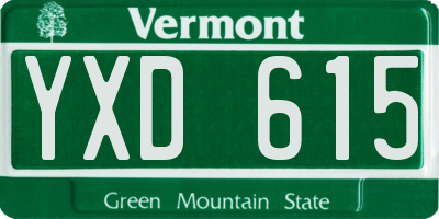VT license plate YXD615