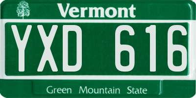 VT license plate YXD616