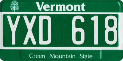 VT license plate YXD618