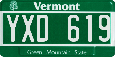 VT license plate YXD619
