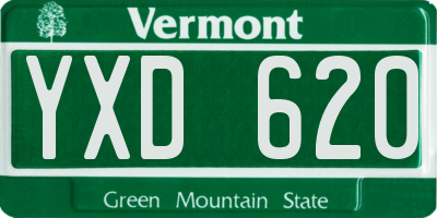 VT license plate YXD620