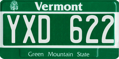 VT license plate YXD622