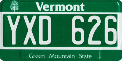 VT license plate YXD626