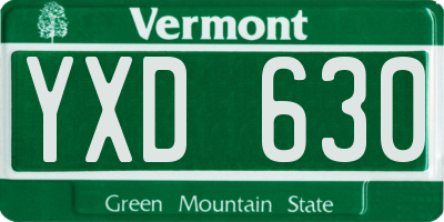 VT license plate YXD630