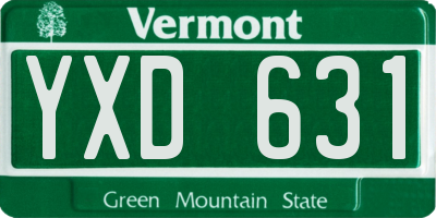 VT license plate YXD631