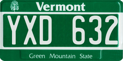 VT license plate YXD632
