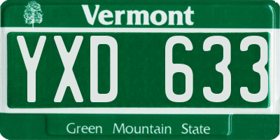 VT license plate YXD633