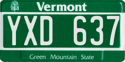 VT license plate YXD637