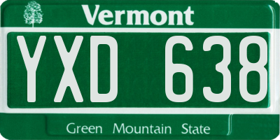 VT license plate YXD638