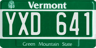 VT license plate YXD641