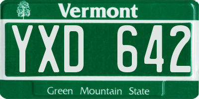 VT license plate YXD642