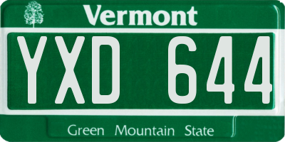 VT license plate YXD644