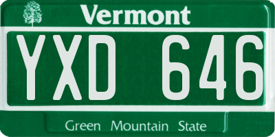 VT license plate YXD646