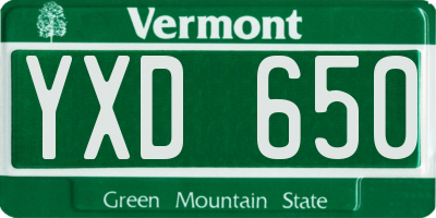 VT license plate YXD650