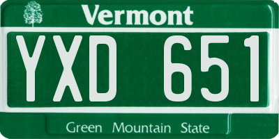 VT license plate YXD651