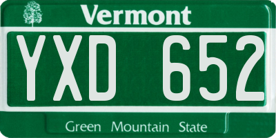 VT license plate YXD652
