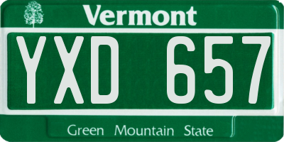 VT license plate YXD657