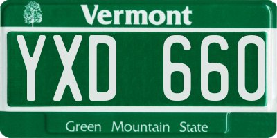 VT license plate YXD660