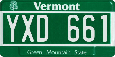 VT license plate YXD661
