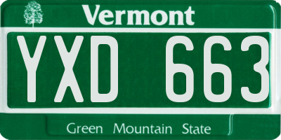 VT license plate YXD663