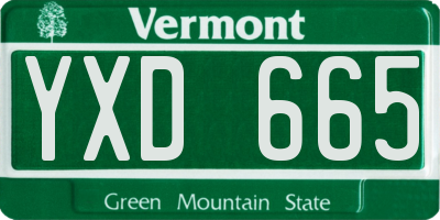 VT license plate YXD665