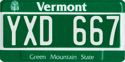 VT license plate YXD667