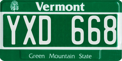 VT license plate YXD668