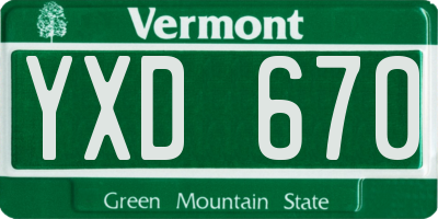 VT license plate YXD670