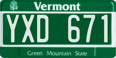 VT license plate YXD671