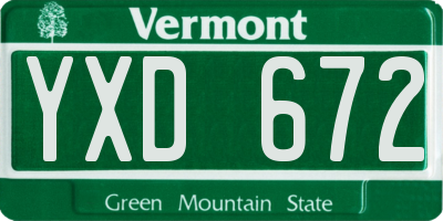 VT license plate YXD672