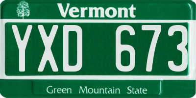 VT license plate YXD673