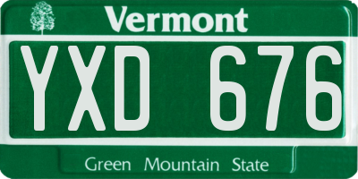 VT license plate YXD676