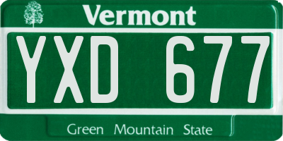 VT license plate YXD677