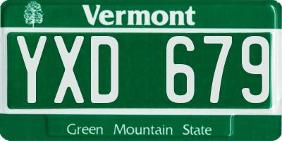 VT license plate YXD679