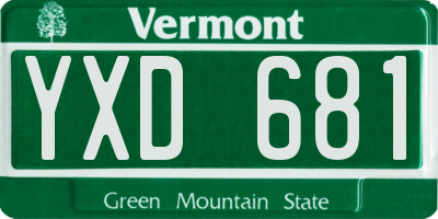 VT license plate YXD681