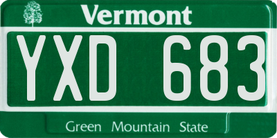 VT license plate YXD683